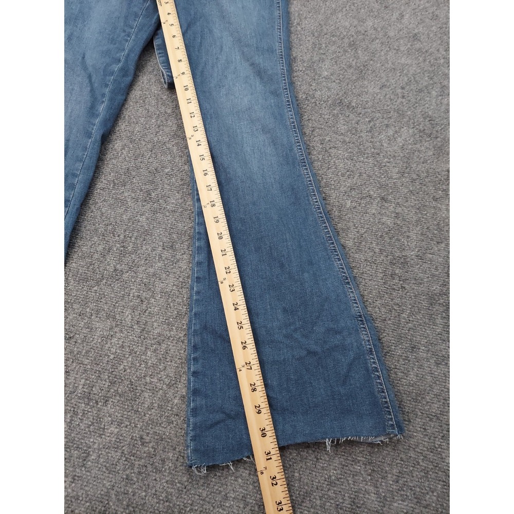 WE THE FREE PEOPLE Denim Overalls 4 Blue Curvy 2nd Ave Bootcut Fit Raw Hem - Picture 9 of 14